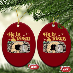 He Is Risen Ceramic Ornament Retro Vintage Easter Jesus Christian Apparel TS10 Print Your Wear