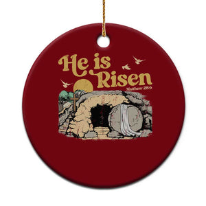 He Is Risen Ceramic Ornament Retro Vintage Easter Jesus Christian Apparel TS10 1pc Red Print Your Wear