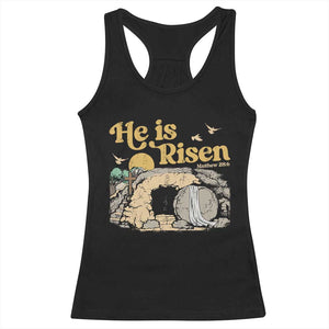 He Is Risen Racerback Tank Top Retro Vintage Easter Jesus Christian Apparel TS10 Black Print Your Wear