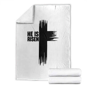He Is Risen Throw Blanket Christian Easter Cross TS10 White Print Your Wear
