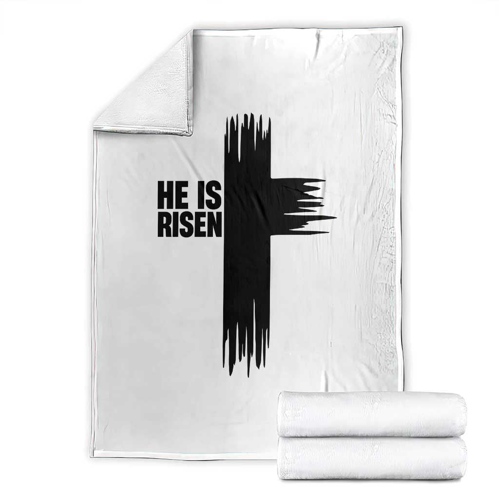 He Is Risen Throw Blanket Christian Easter Cross TS10 White Print Your Wear