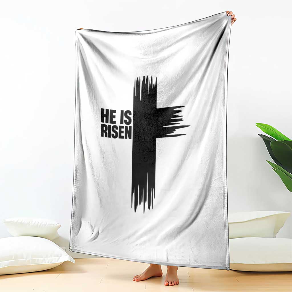 He Is Risen Throw Blanket Christian Easter Cross TS10 Print Your Wear