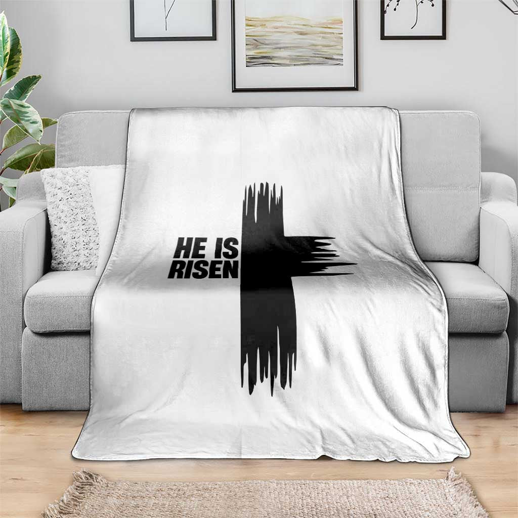 He Is Risen Throw Blanket Christian Easter Cross TS10 Print Your Wear