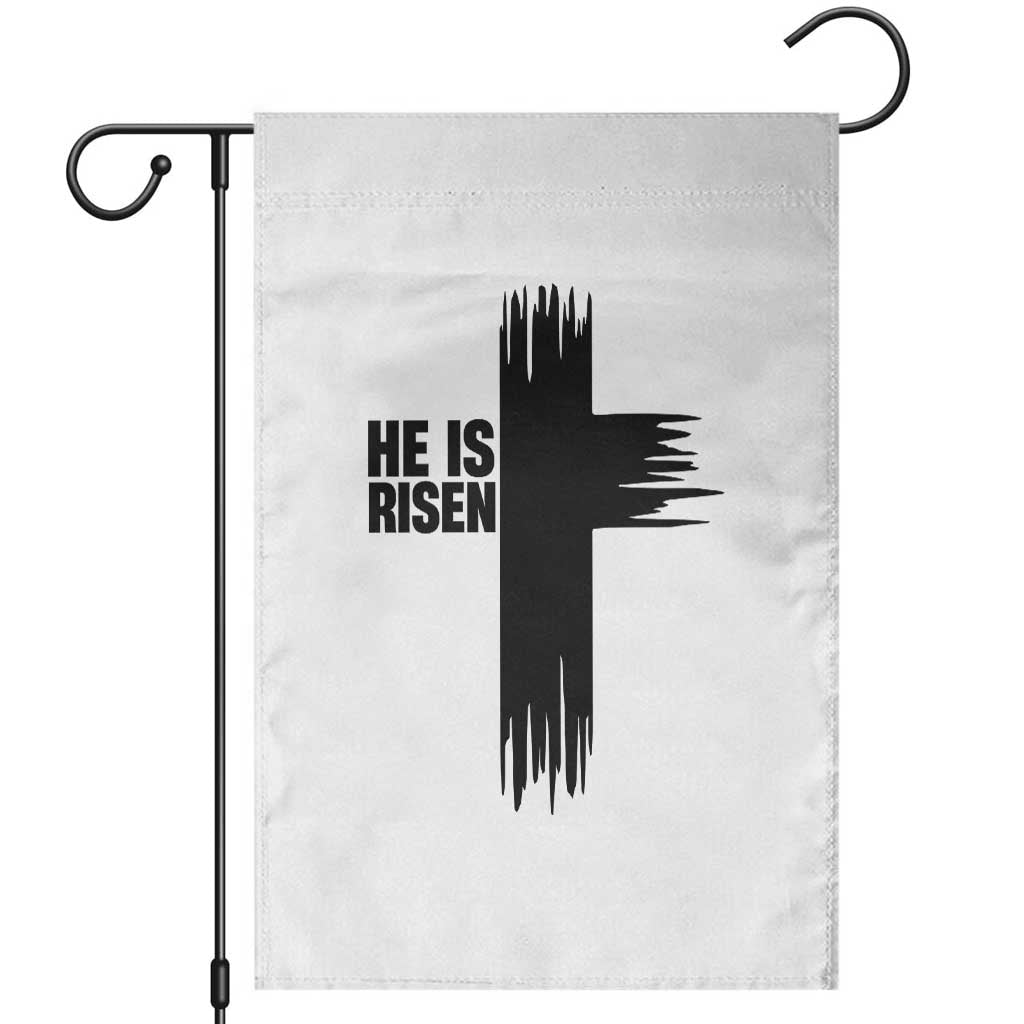 He Is Risen Garden Flag Christian Easter Cross TS10 White Print Your Wear