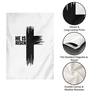 He Is Risen Garden Flag Christian Easter Cross TS10 Print Your Wear