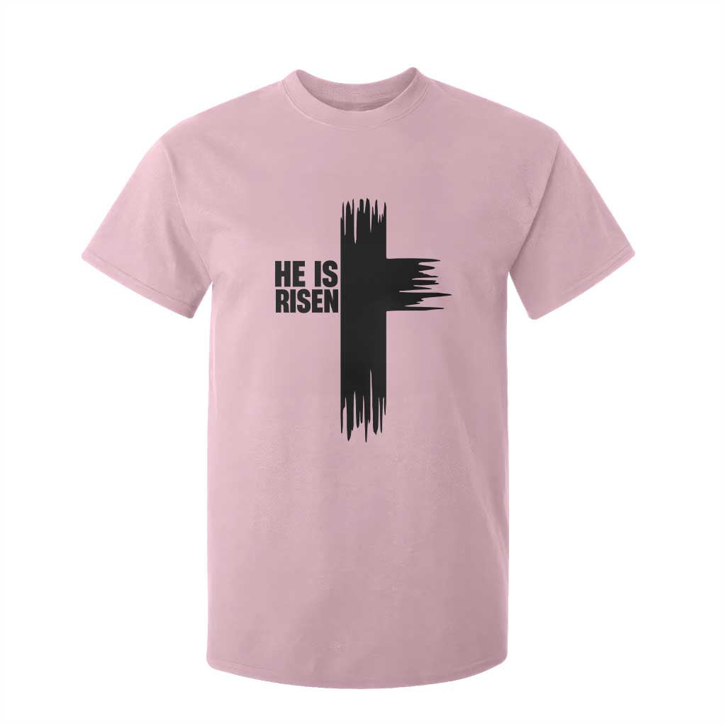 He Is Risen T Shirt For Kid Christian Easter Cross TS10 Light Pink Print Your Wear