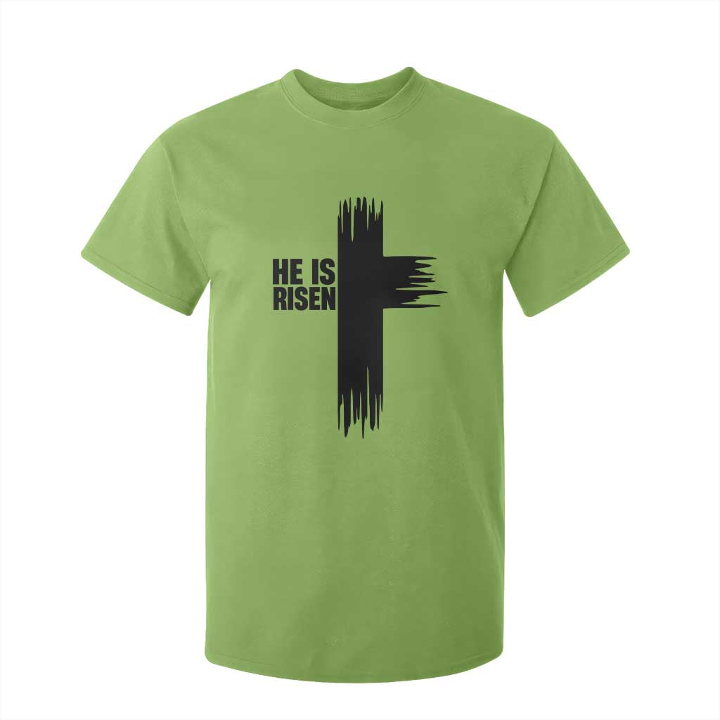 He Is Risen T Shirt For Kid Christian Easter Cross TS10 Lime Print Your Wear