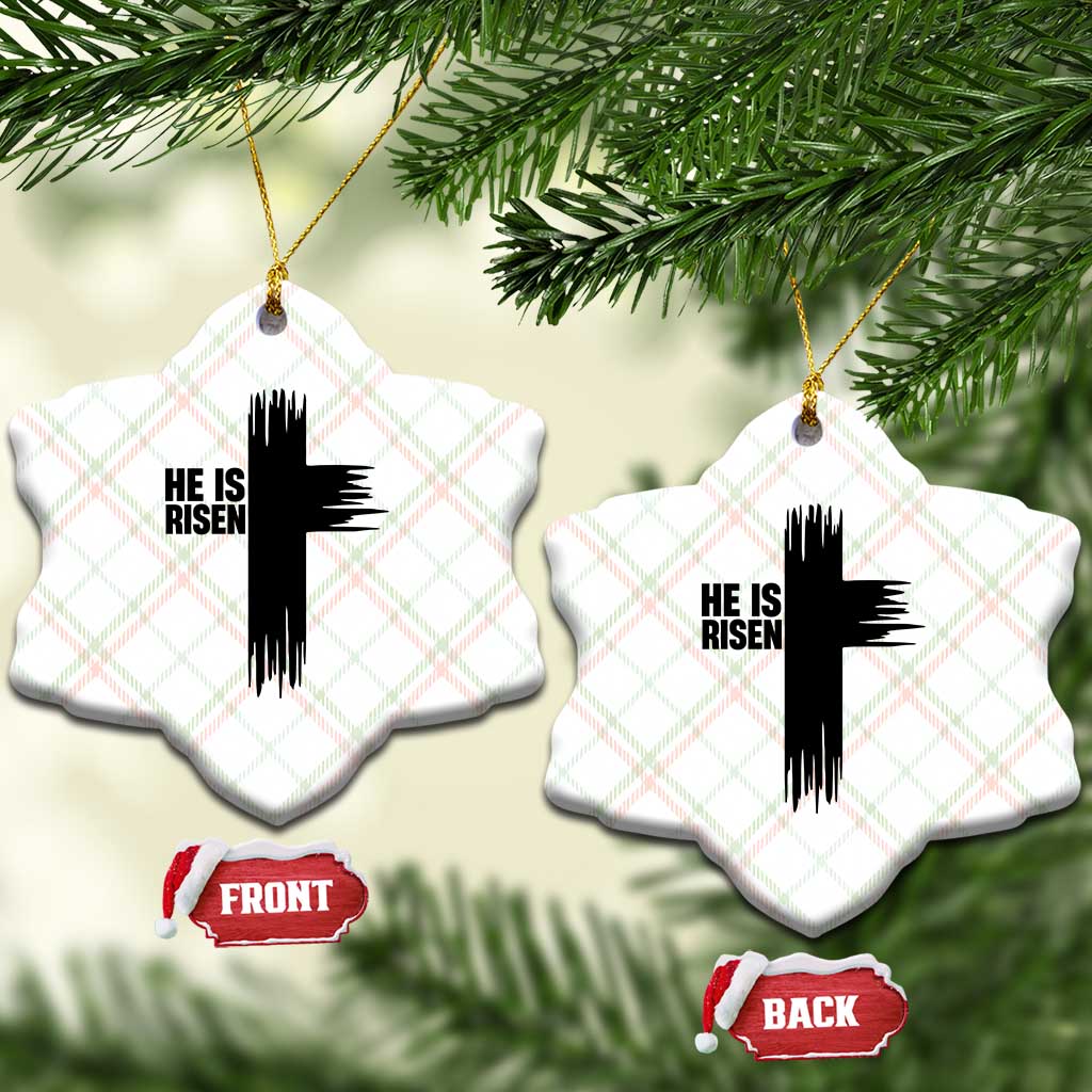 He Is Risen Ceramic Ornament Christian Easter Cross TS10 Print Your Wear