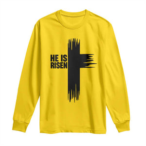 He Is Risen Long Sleeve Shirt Christian Easter Cross TS10 Daisy Print Your Wear