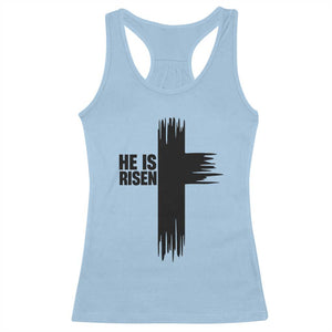 He Is Risen Racerback Tank Top Christian Easter Cross TS10 Light Blue Print Your Wear