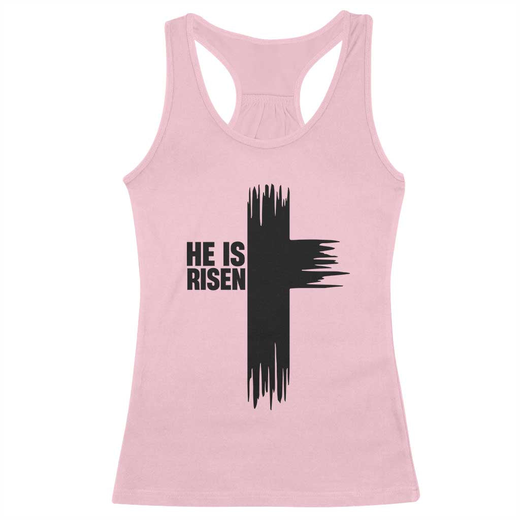 He Is Risen Racerback Tank Top Christian Easter Cross TS10 Light Pink Print Your Wear