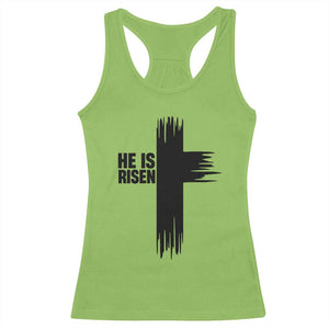 He Is Risen Racerback Tank Top Christian Easter Cross TS10 Lime Print Your Wear