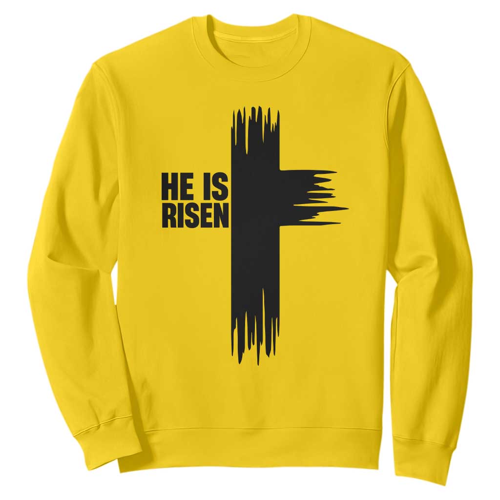 He Is Risen Sweatshirt Christian Easter Cross TS10 Daisy Print Your Wear