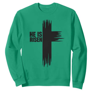 He Is Risen Sweatshirt Christian Easter Cross TS10 Irish Green Print Your Wear