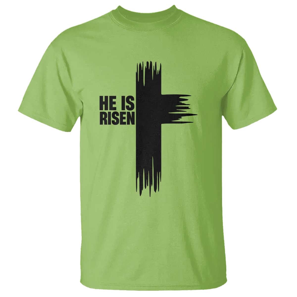 He Is Risen T Shirt Christian Easter Cross TS10 Lime Print Your Wear