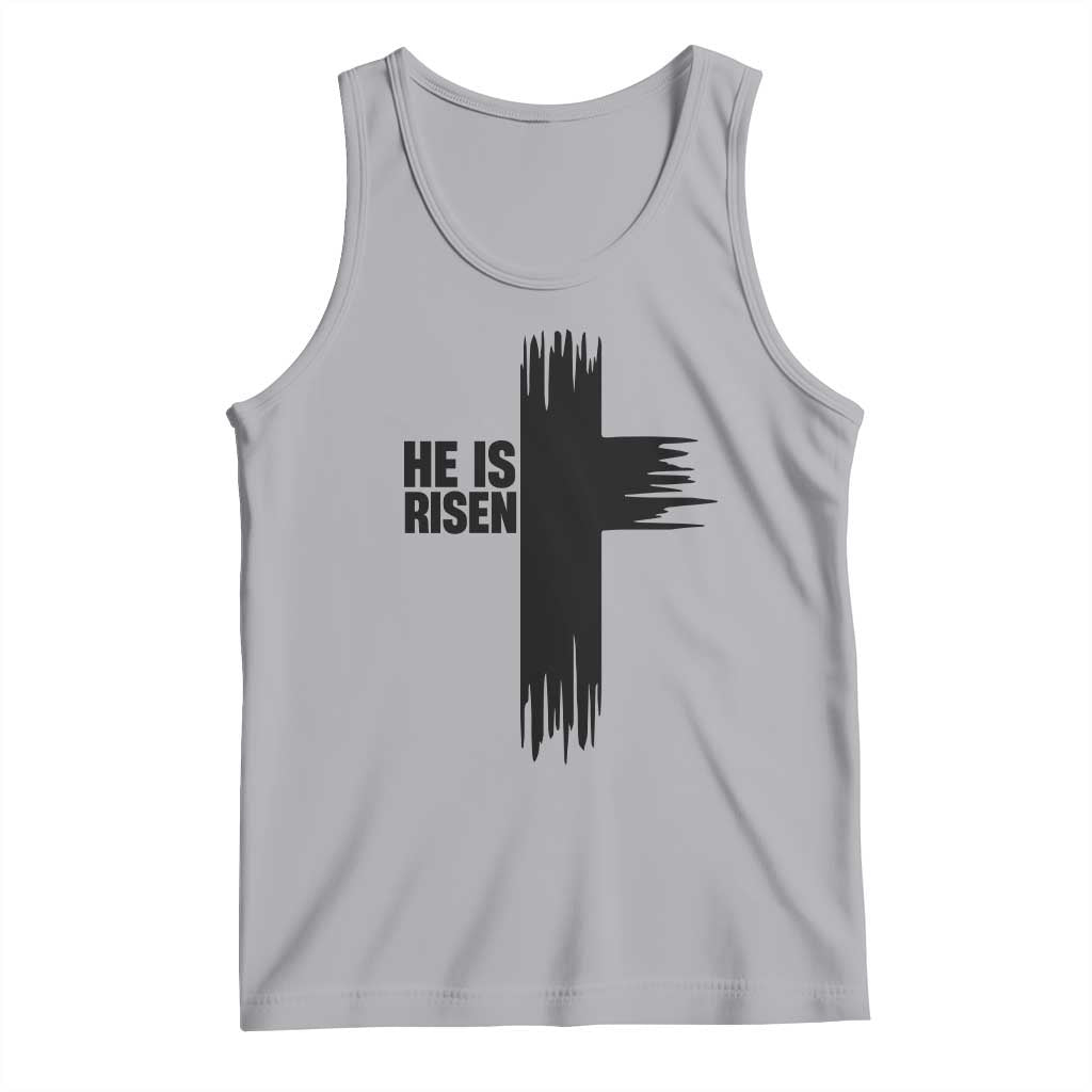 He Is Risen Tank Top Christian Easter Cross TS10 Athletic Heather Print Your Wear