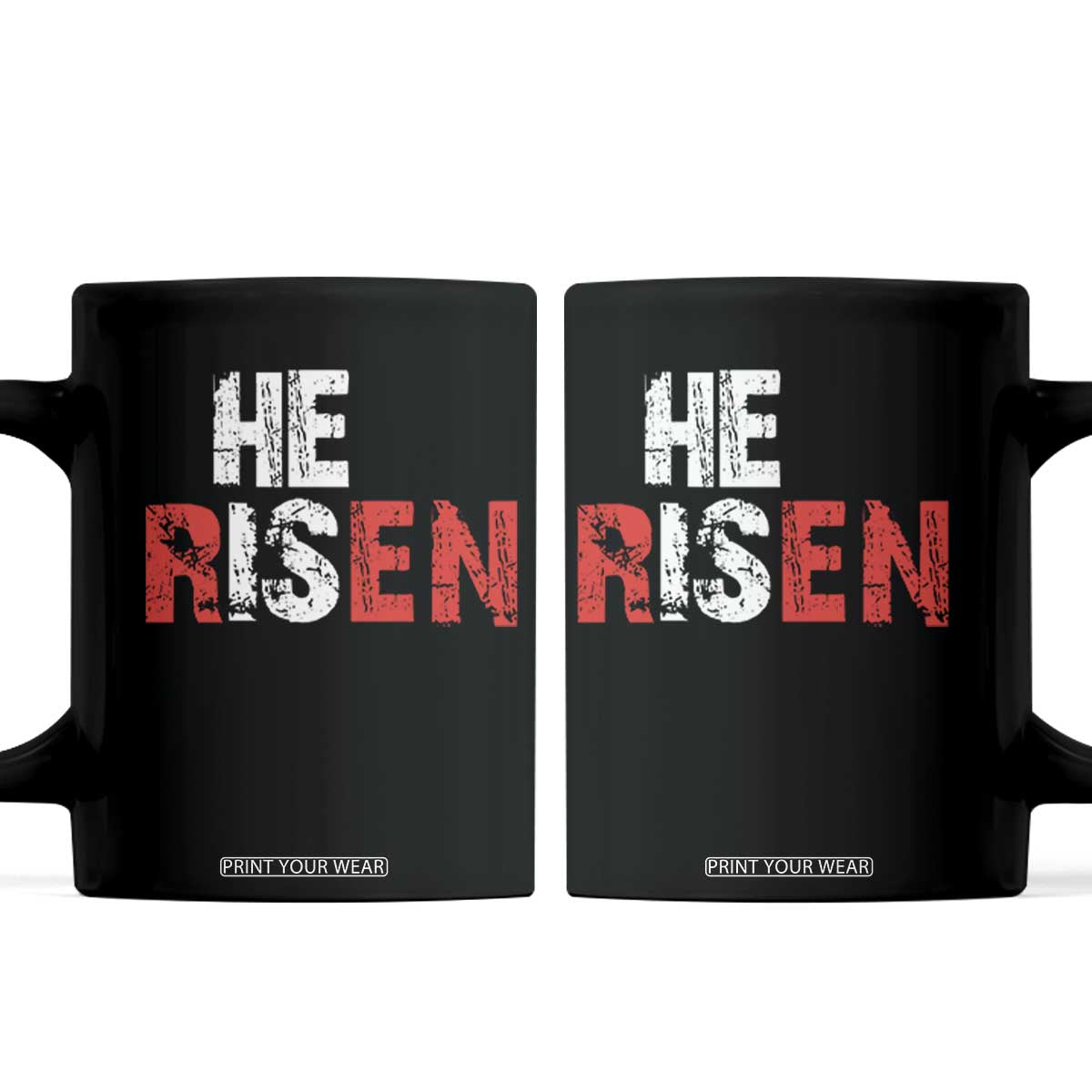 He Is Risen Coffee Mug Vintage Christian Religious Faith TS10 Black Print Your Wear