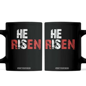 He Is Risen Coffee Mug Vintage Christian Religious Faith TS10 Black Print Your Wear