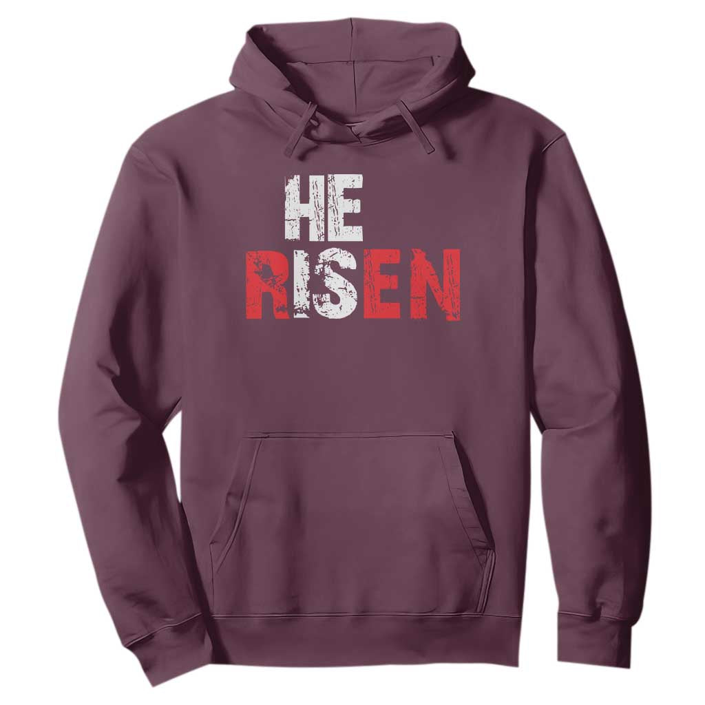 He Is Risen Hoodie Vintage Christian Religious Faith TS10 Maroon Print Your Wear