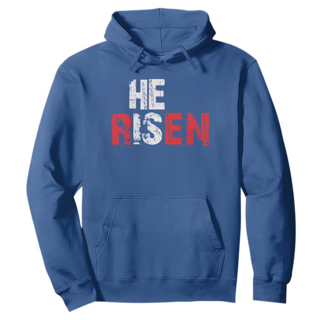 He Is Risen Hoodie Vintage Christian Religious Faith TS10 Royal Blue Print Your Wear