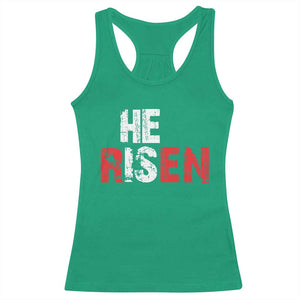 He Is Risen Racerback Tank Top Vintage Christian Religious Faith TS10 Irish Green Print Your Wear