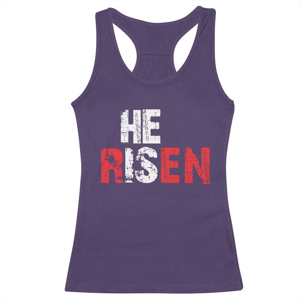 He Is Risen Racerback Tank Top Vintage Christian Religious Faith TS10 Purple Print Your Wear