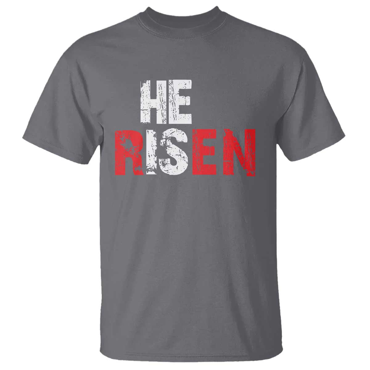 He Is Risen T Shirt Vintage Christian Religious Faith TS10 Charcoal Print Your Wear