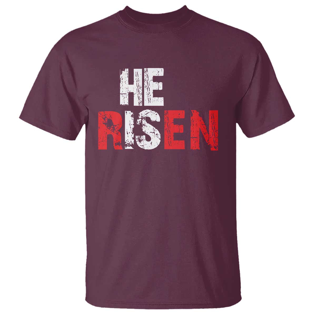 He Is Risen T Shirt Vintage Christian Religious Faith TS10 Maroon Print Your Wear