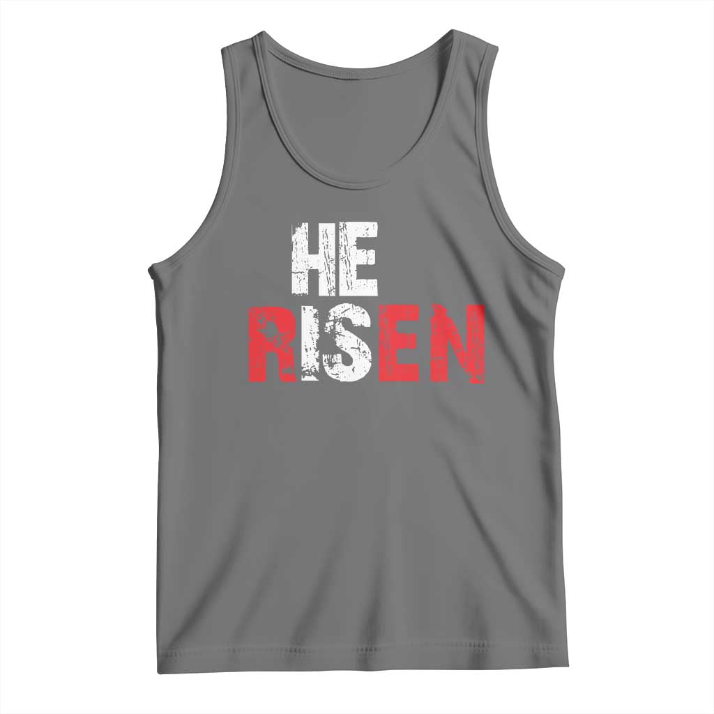 He Is Risen Tank Top Vintage Christian Religious Faith TS10 Black Heather Print Your Wear