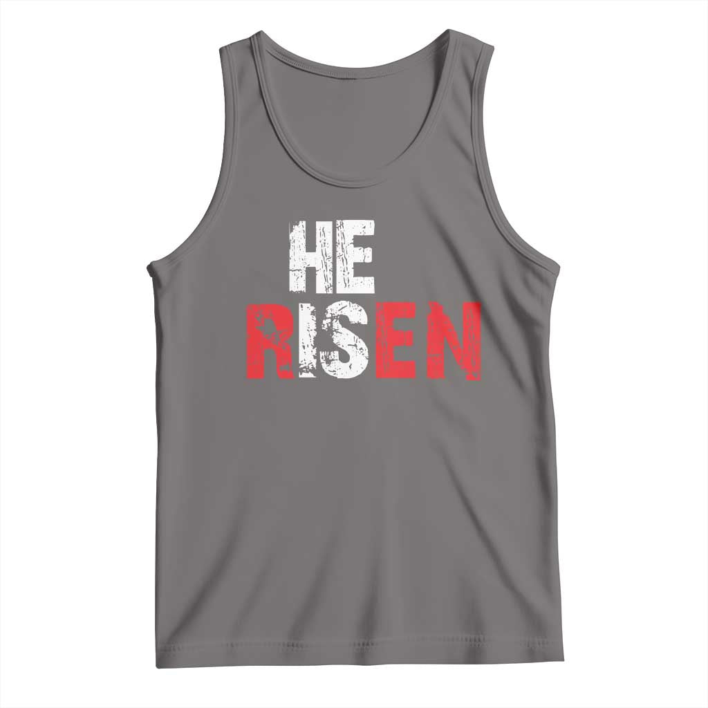 He Is Risen Tank Top Vintage Christian Religious Faith TS10 Deep Heather Print Your Wear
