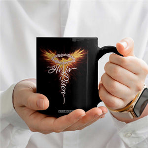 He Is Risen Coffee Mug Jesus Resurrection Easter Christian Cross Phoenix Rising TS10 Print Your Wear