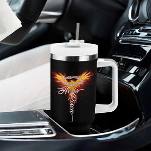 He Is Risen Tumbler With Handle Jesus Resurrection Easter Christian Cross Phoenix Rising TS10 Print Your Wear