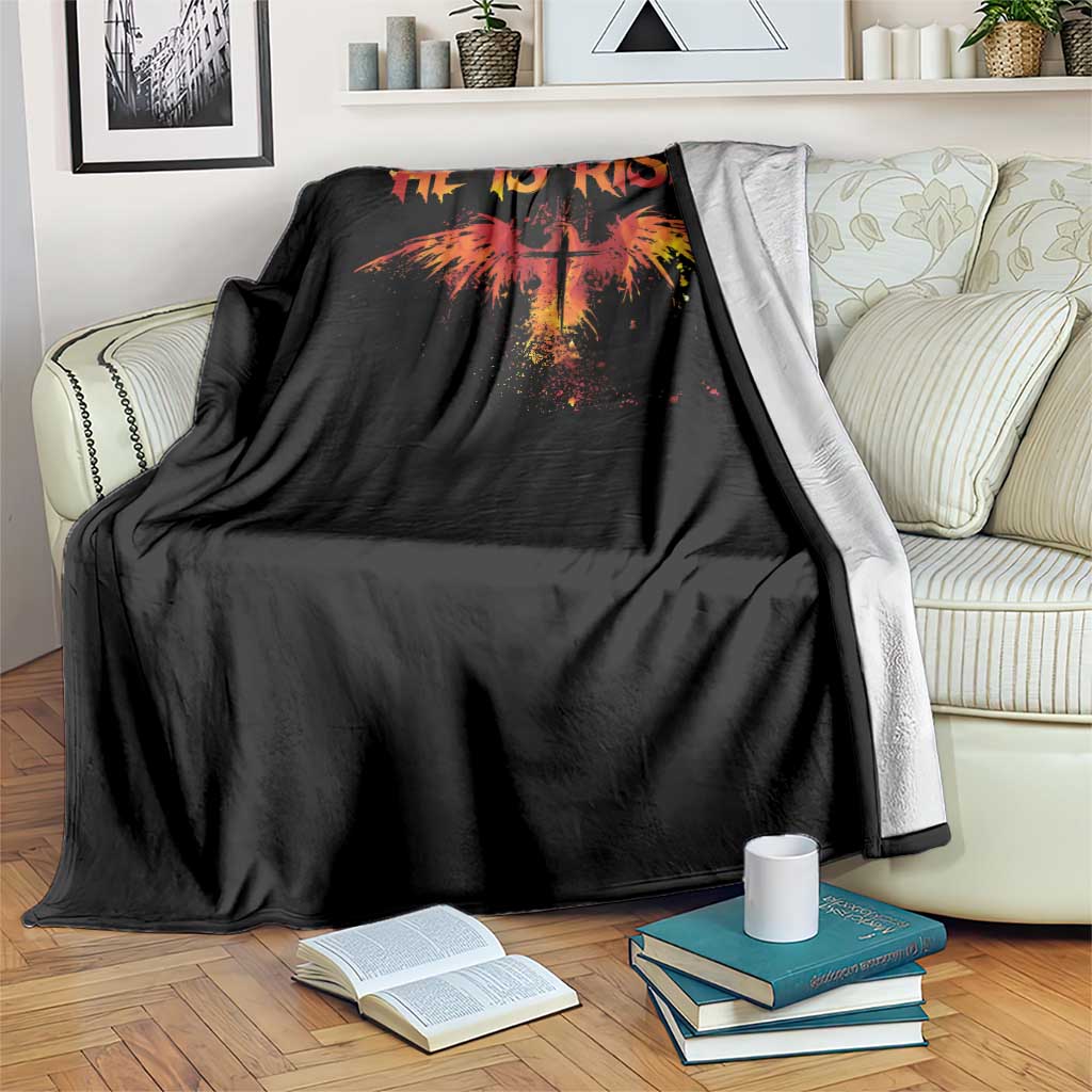 He Is Risen Throw Blanket Phoenix Christian Jesus Resurrection Cross TS10 Print Your Wear