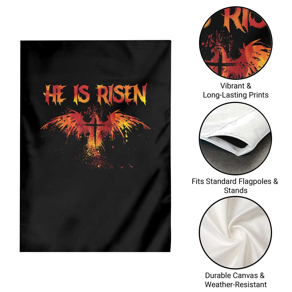 He Is Risen Garden Flag Phoenix Christian Jesus Resurrection Cross TS10 Print Your Wear