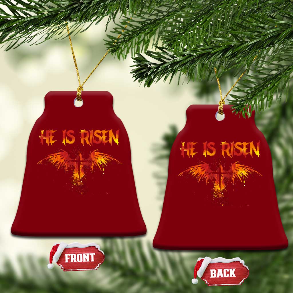 He Is Risen Ceramic Ornament Phoenix Christian Jesus Resurrection Cross TS10 Print Your Wear