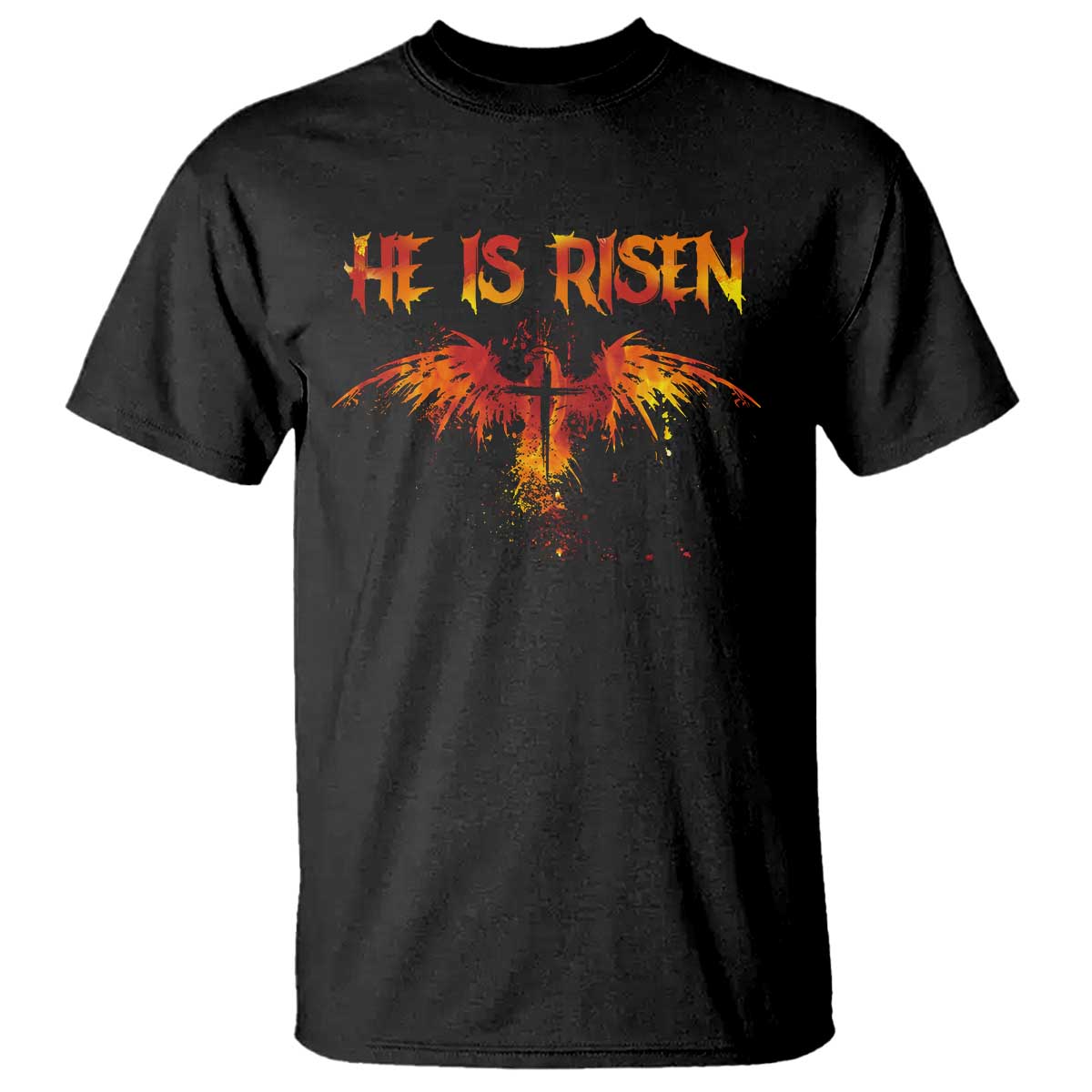 He Is Risen T Shirt Phoenix Christian Jesus Resurrection Cross TS10 Black Print Your Wear