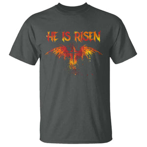 He Is Risen T Shirt Phoenix Christian Jesus Resurrection Cross TS10 Dark Heather Print Your Wear