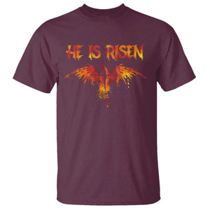 He Is Risen T Shirt Phoenix Christian Jesus Resurrection Cross TS10 Maroon Print Your Wear