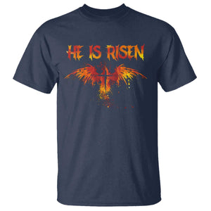 He Is Risen T Shirt Phoenix Christian Jesus Resurrection Cross TS10 Navy Print Your Wear