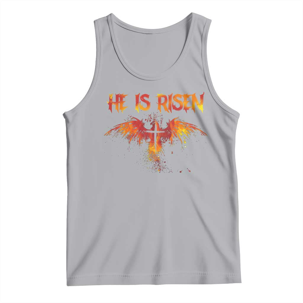 He Is Risen Tank Top Phoenix Christian Jesus Resurrection Cross TS10 Athletic Heather Print Your Wear
