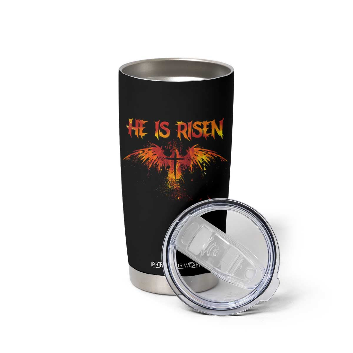 He Is Risen Tumbler Cup Phoenix Christian Jesus Resurrection Cross TS10 Print Your Wear