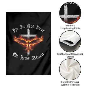 Easter Jesus Has Risen Garden Flag Christian Religious Phoenix Resurrection Cross TS10 Print Your Wear