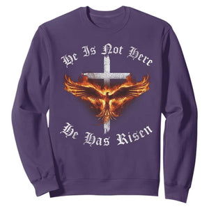 Easter Jesus Has Risen Sweatshirt Christian Religious Phoenix Resurrection Cross TS10 Purple Print Your Wear