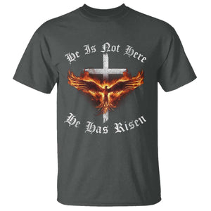 Easter Jesus Has Risen T Shirt Christian Religious Phoenix Resurrection Cross TS10 Dark Heather Print Your Wear