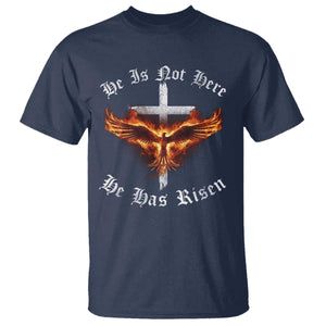 Easter Jesus Has Risen T Shirt Christian Religious Phoenix Resurrection Cross TS10 Navy Print Your Wear