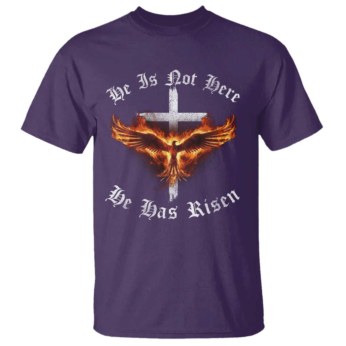 Easter Jesus Has Risen T Shirt Christian Religious Phoenix Resurrection Cross TS10 Purple Print Your Wear