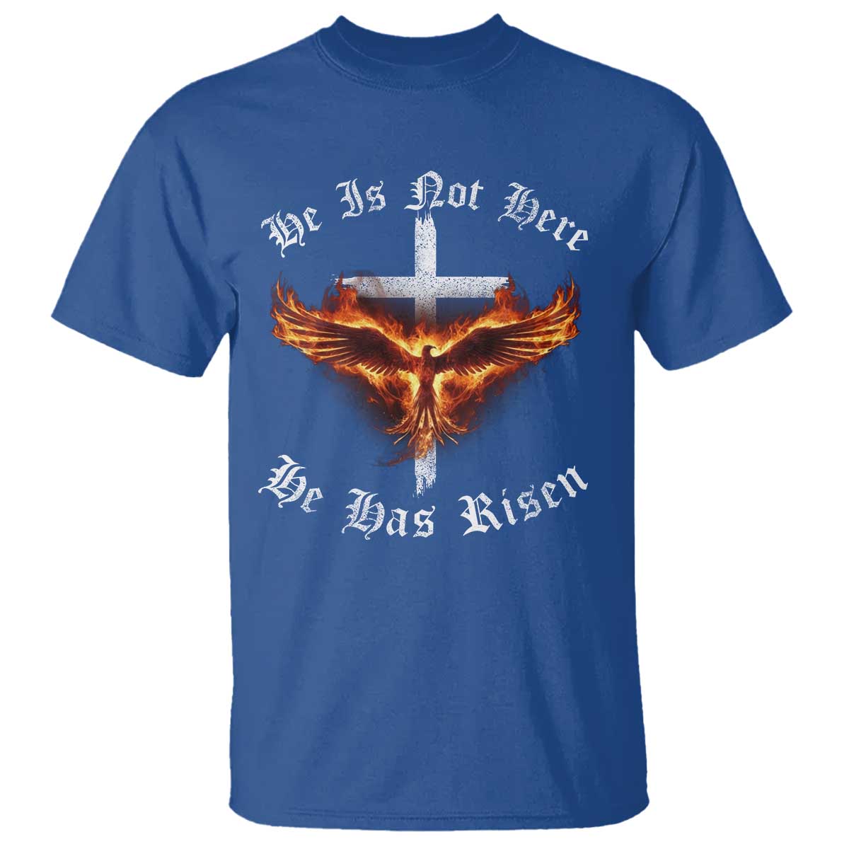 Easter Jesus Has Risen T Shirt Christian Religious Phoenix Resurrection Cross TS10 Royal Blue Print Your Wear