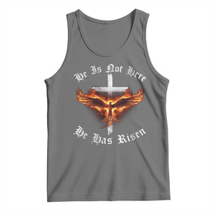 Easter Jesus Has Risen Tank Top Christian Religious Phoenix Resurrection Cross TS10 Black Heather Print Your Wear