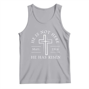 He Is Not Here He Has Risen Tank Top Jesus Christ Easter Cross Christian Matt 28:6 TS10 Athletic Heather Print Your Wear