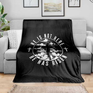 Easter Jesus Has Risen Throw Blanket Christian Bible Verse Graphic Cross 90s Style TS10 Print Your Wear